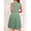 Sureple Women’s Retro Sleeveless Swing Casual Work Summer Party Dress with Pockets(Green Polka Dots)