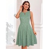 Sureple Women’s Retro Sleeveless Swing Casual Work Summer Party Dress with Pockets(Green Polka Dots)