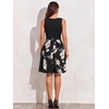 Sureple Women’s Retro Sleeveless Swing Casual Work Summer Party Dress with Pockets(P-black Khaki 02)