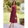 Sureple Women’s Summer Halter Midi Dress with Pockets Sleeveless Drop Waist Swing Aline Flowy Beach Sun Dresses(A-burgundy)