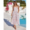 Sureple Women’s Summer Halter Midi Dress with Pockets Sleeveless Drop Waist Swing Aline Flowy Beach Sun Dresses(B-blue Red F 01)