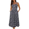 Sureple Long Dresses for Women 2026 Sleeveless Ruched Bust Swing Aline Fitted Spaghetti Strap Sundress with Pockets(B-black Floral 04)