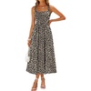 Sureple Midi Dresses for Women 2026 Spring Square Neck Tank Sleeveless A Line Casual Summer Sundresses with Pockets(B-leopard)
