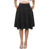 Sureple Skirts for Women Knee Length for Work Fall Elastic High Waist A-Line Flare Skirt Ruffle Hem with Pockets(A-balck)