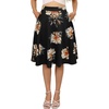 Sureple Skirts for Women Knee Length for Work Fall Elastic High Waist A-Line Flare Skirt Ruffle Hem with Pockets(B-navy Dot)