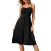 Sureple Summer Dresses for Women 2025 Casual Sweetheart-Neck Empire Waist Swing Aline Spaghetti Strap Dress with Pockets(A-black)