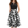 Sureple Women’s Retro Sleeveless Swing Casual Work Summer Party Dress with Pockets(B-black Floral P8)