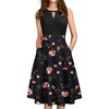 Sureple Women’s Retro Sleeveless Swing Casual Work Summer Party Dress with Pockets(B-black Red F P2)