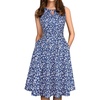 Sureple Women’s Retro Sleeveless Swing Casual Work Summer Party Dress with Pockets(B-navy Floral 11)