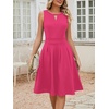 Sureple Women’s Retro Sleeveless Swing Casual Work Summer Party Dress with Pockets(Hot Pink)